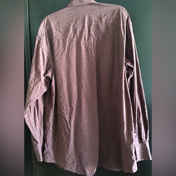 Lucchese Men's Burgundy Plaid Western Button-Down Shirt - Picture 5 of 5